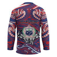 Personalised Samoa Gym Hockey Jersey Muscle Samoan Tribal Waves - Polynesian Pride