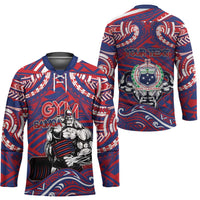 Personalised Samoa Gym Hockey Jersey Muscle Samoan Tribal Waves - Polynesian Pride