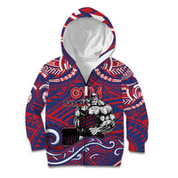Personalised Samoa Gym Kid Hoodie Muscle Samoan Tribal Waves - Polynesian Pride
