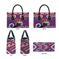 Samoa Gym Leather Bag Muscle Samoan Tribal Waves - Polynesian Pride
