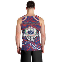 Personalised Samoa Gym Men Tank Top Muscle Samoan Tribal Waves - Polynesian Pride