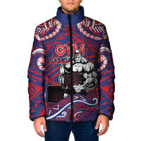 Personalised Samoa Gym Padded Jacket Muscle Samoan Tribal Waves - Polynesian Pride