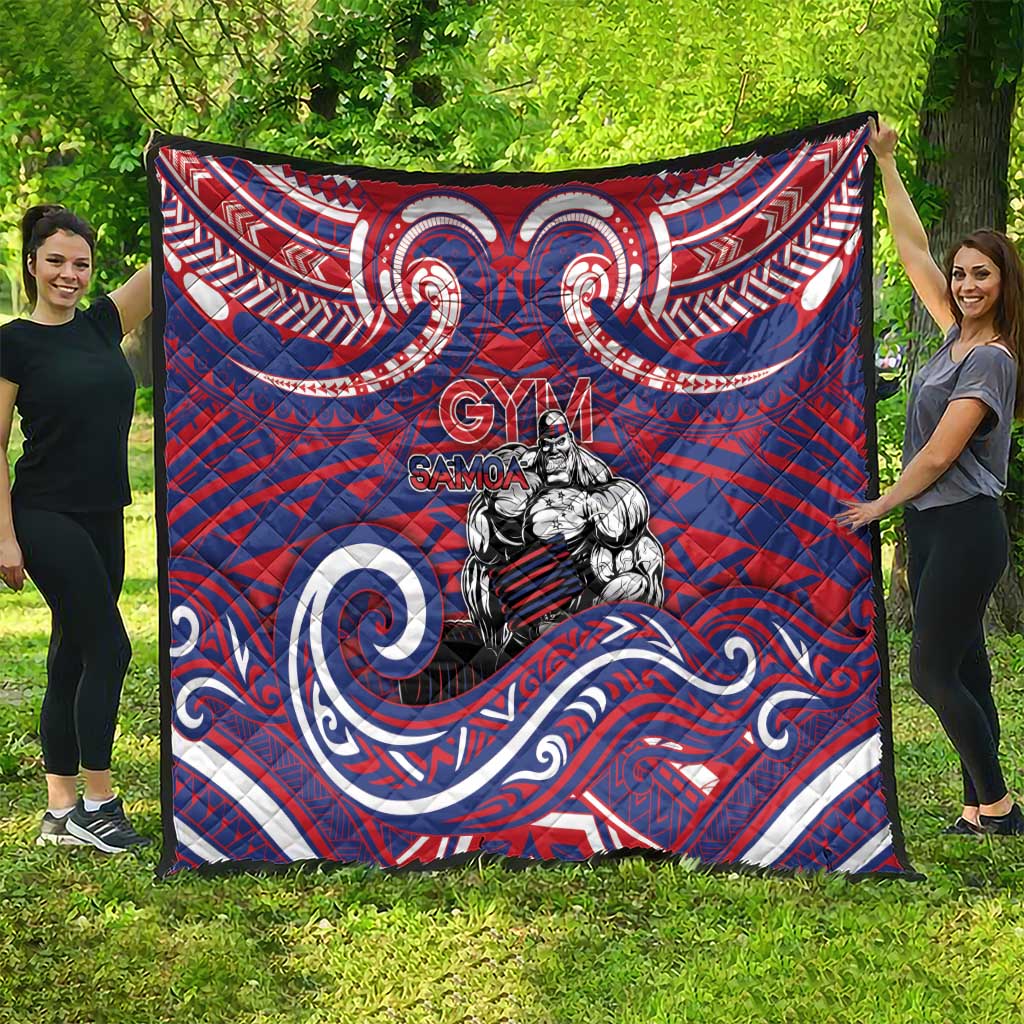 Samoa Gym Quilt Muscle Samoan Tribal Waves - Polynesian Pride