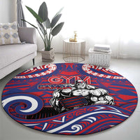 Samoa Gym Round Carpet Muscle Samoan Tribal Waves - Polynesian Pride