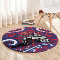 Samoa Gym Round Carpet Muscle Samoan Tribal Waves - Polynesian Pride