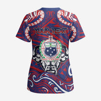 Personalised Samoa Gym Scrub Top Muscle Samoan Tribal Waves - Polynesian Pride