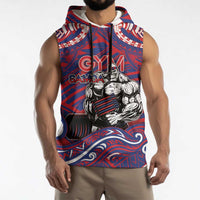 Personalised Samoa Gym Sleeveless Hoodie Muscle Samoan Tribal Waves - Polynesian Pride