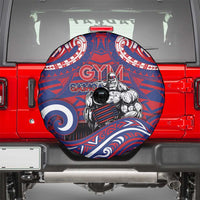 Samoa Gym Spare Tire Cover Muscle Samoan Tribal Waves - Polynesian Pride