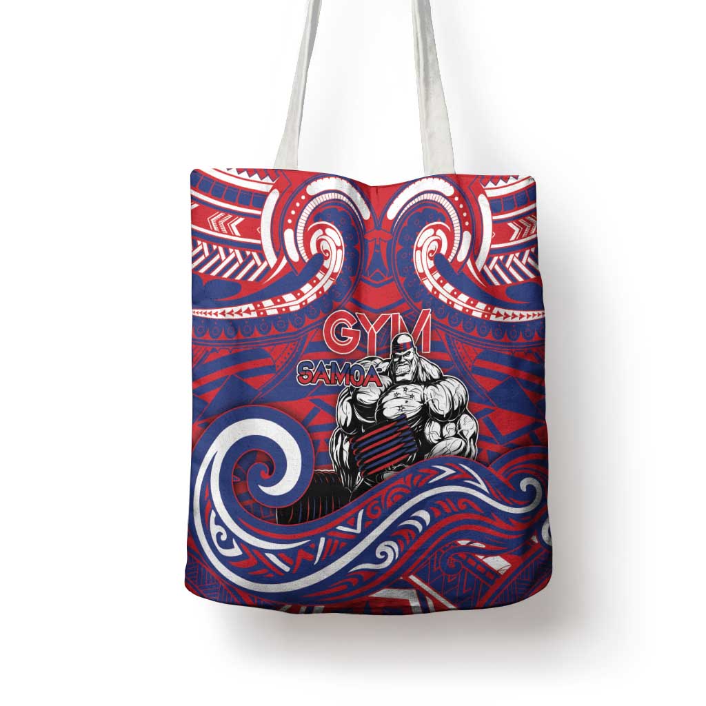 Samoa Gym Tote Bag Muscle Samoan Tribal Waves - Polynesian Pride