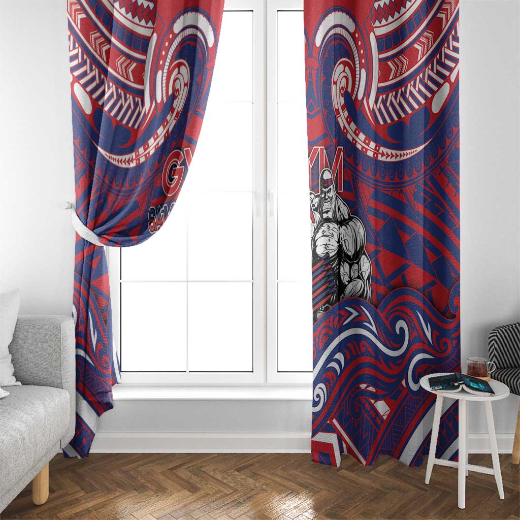 Samoa Gym Window Curtain Muscle Samoan Tribal Waves - Polynesian Pride