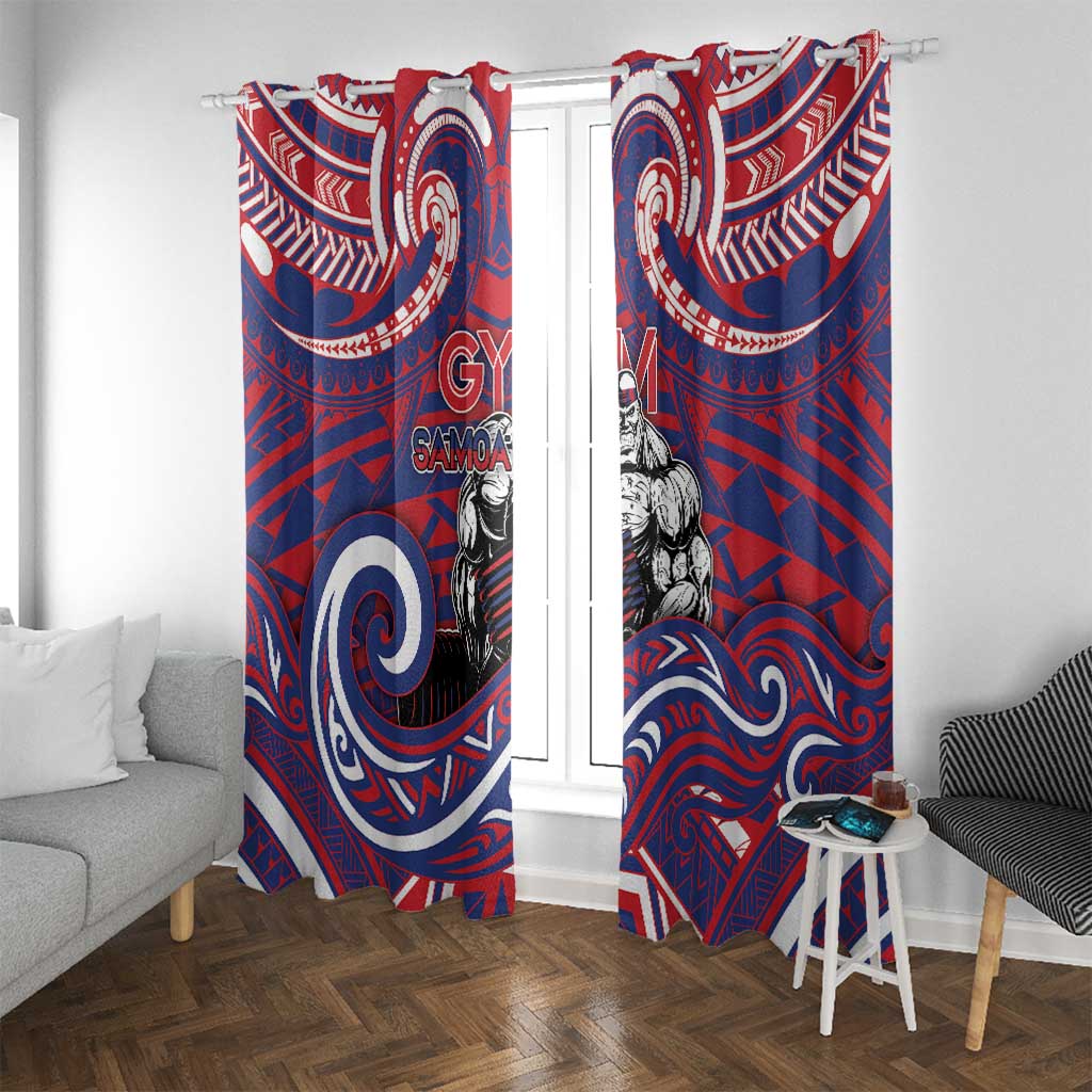 Samoa Gym Window Curtain Muscle Samoan Tribal Waves - Polynesian Pride