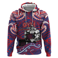 Personalised Samoa Gym Zip Hoodie Muscle Samoan Tribal Waves - Polynesian Pride