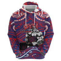 Personalised Samoa Gym Zip Hoodie Muscle Samoan Tribal Waves - Polynesian Pride