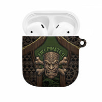 Hawaii Tiki Pirates AirPods Case Kakau Pattern Polynesian Style DT05 Green - Polynesian Pride