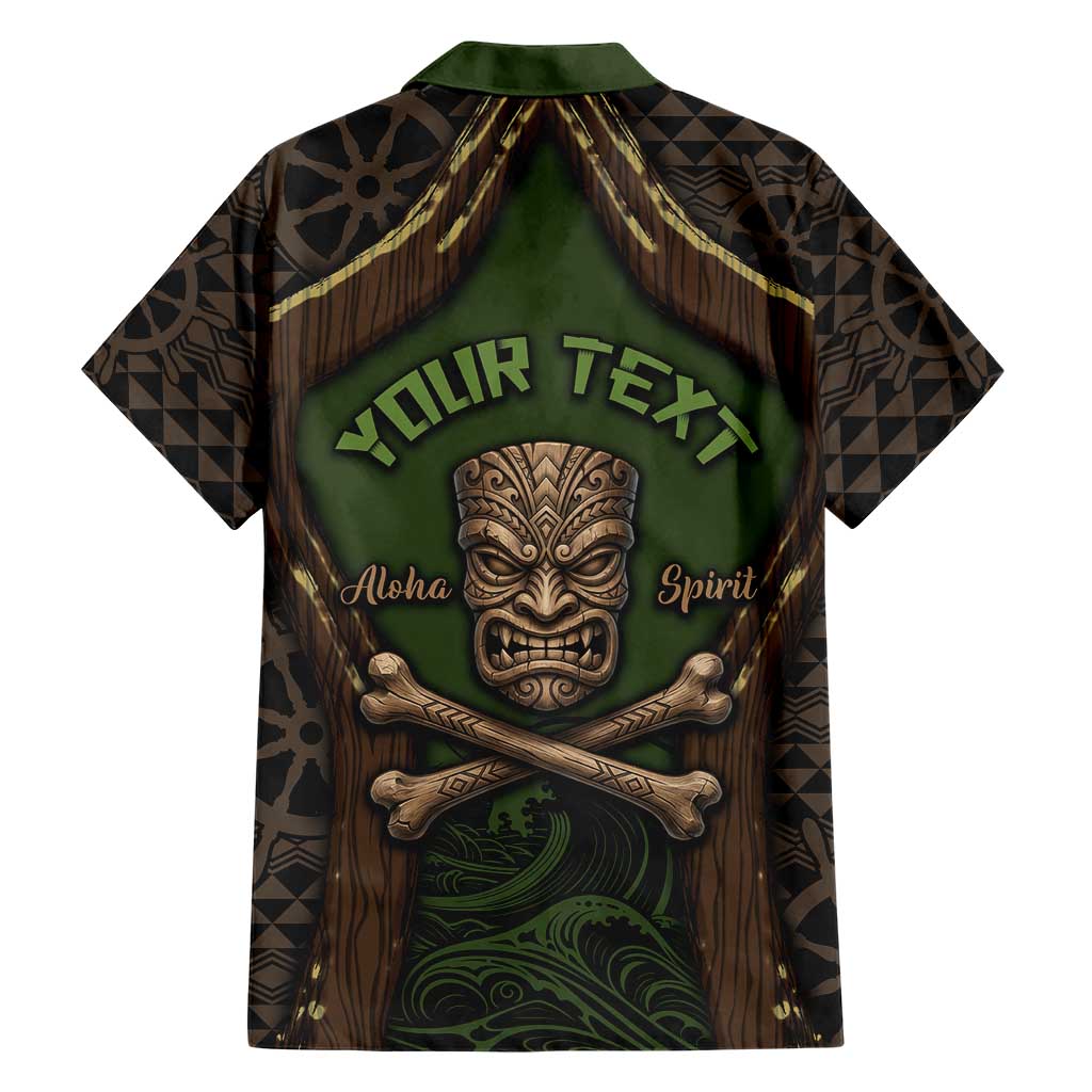 Personalised Hawaii Tiki Pirates Family Matching Long Sleeve Bodycon Dress and Hawaiian Shirt Kakau Pattern Polynesian Style DT05 - Polynesian Pride