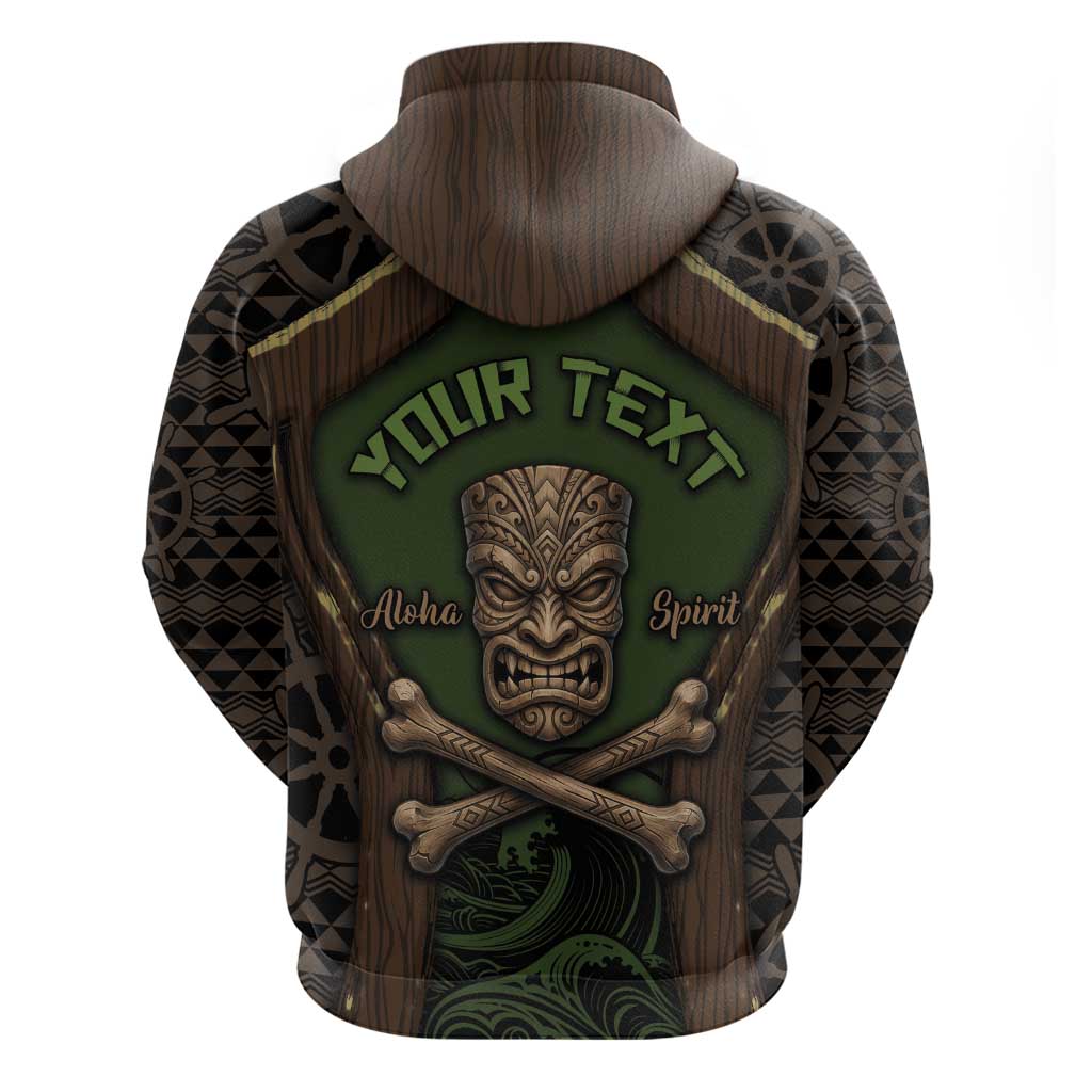 Personalised Hawaii Tiki Pirates Hoodie Kakau Pattern Polynesian Style