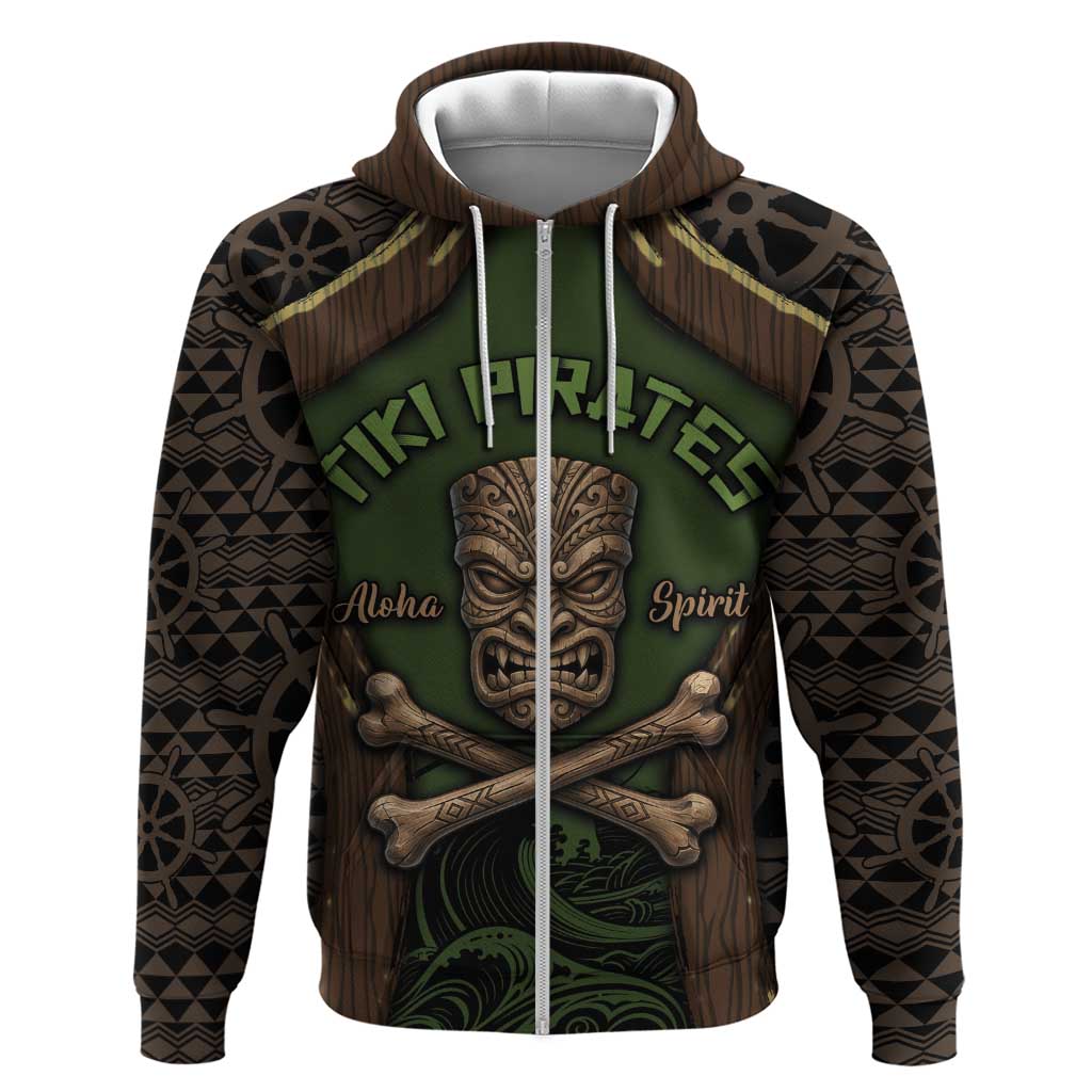 Personalised Hawaii Tiki Pirates Hoodie Kakau Pattern Polynesian Style