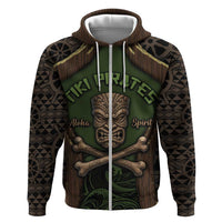 Personalised Hawaii Tiki Pirates Hoodie Kakau Pattern Polynesian Style