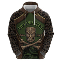 Personalised Hawaii Tiki Pirates Hoodie Kakau Pattern Polynesian Style