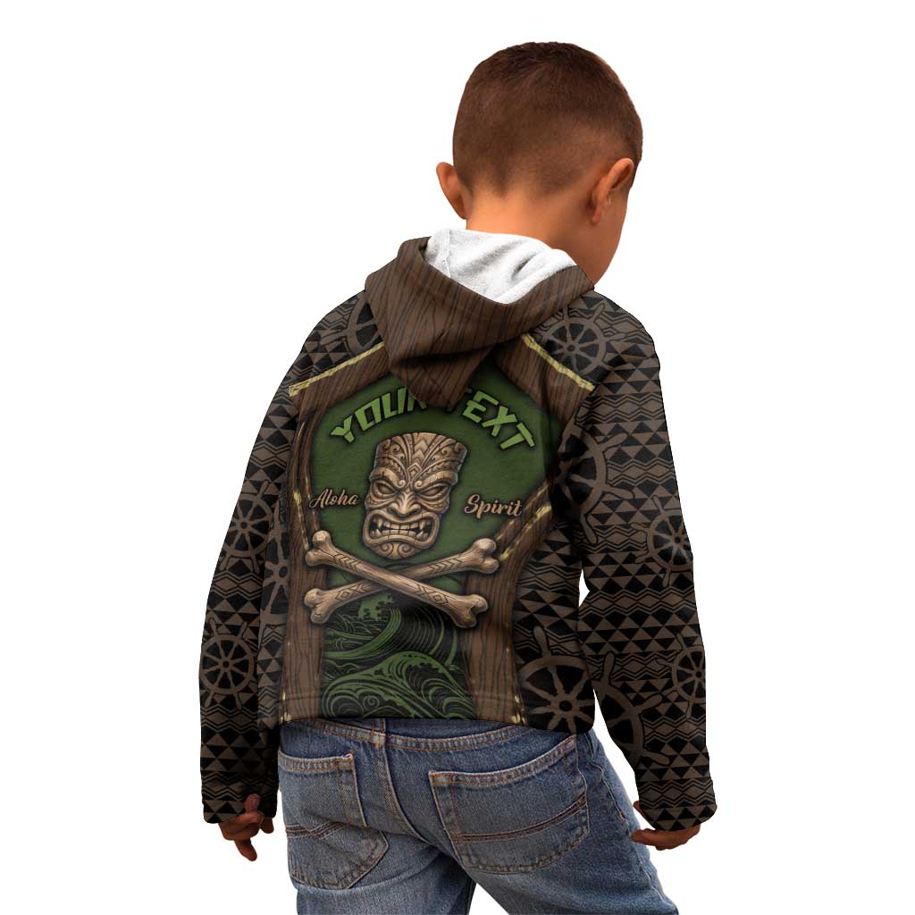 Personalised Hawaii Tiki Pirates Kid Hoodie Kakau Pattern Polynesian Style DT05 - Polynesian Pride