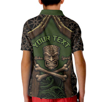 Personalised Hawaii Tiki Pirates Kid Polo Shirt Kakau Pattern Polynesian Style
