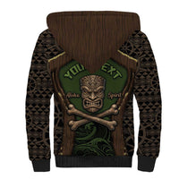 Personalised Hawaii Tiki Pirates Sherpa Hoodie Kakau Pattern Polynesian Style