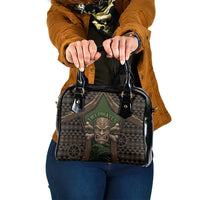 Hawaii Tiki Pirates Shoulder Handbag Kakau Pattern Polynesian Style DT05 One Size Green - Polynesian Pride