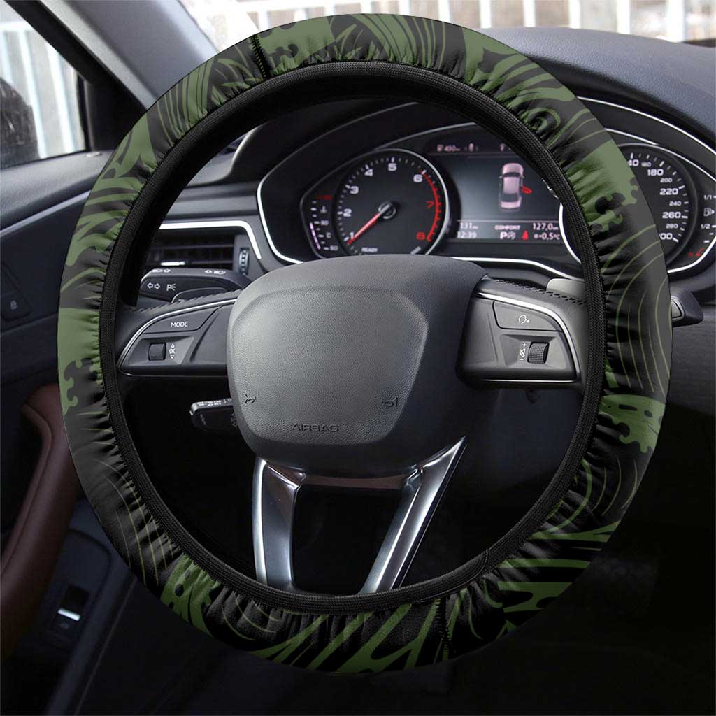 Hawaii Tiki Pirates Steering Wheel Cover Kakau Pattern Polynesian Style