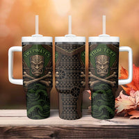 Personalised Hawaii Tiki Pirates Tumbler With Handle Kakau Pattern Polynesian Style DT05 - Polynesian Pride