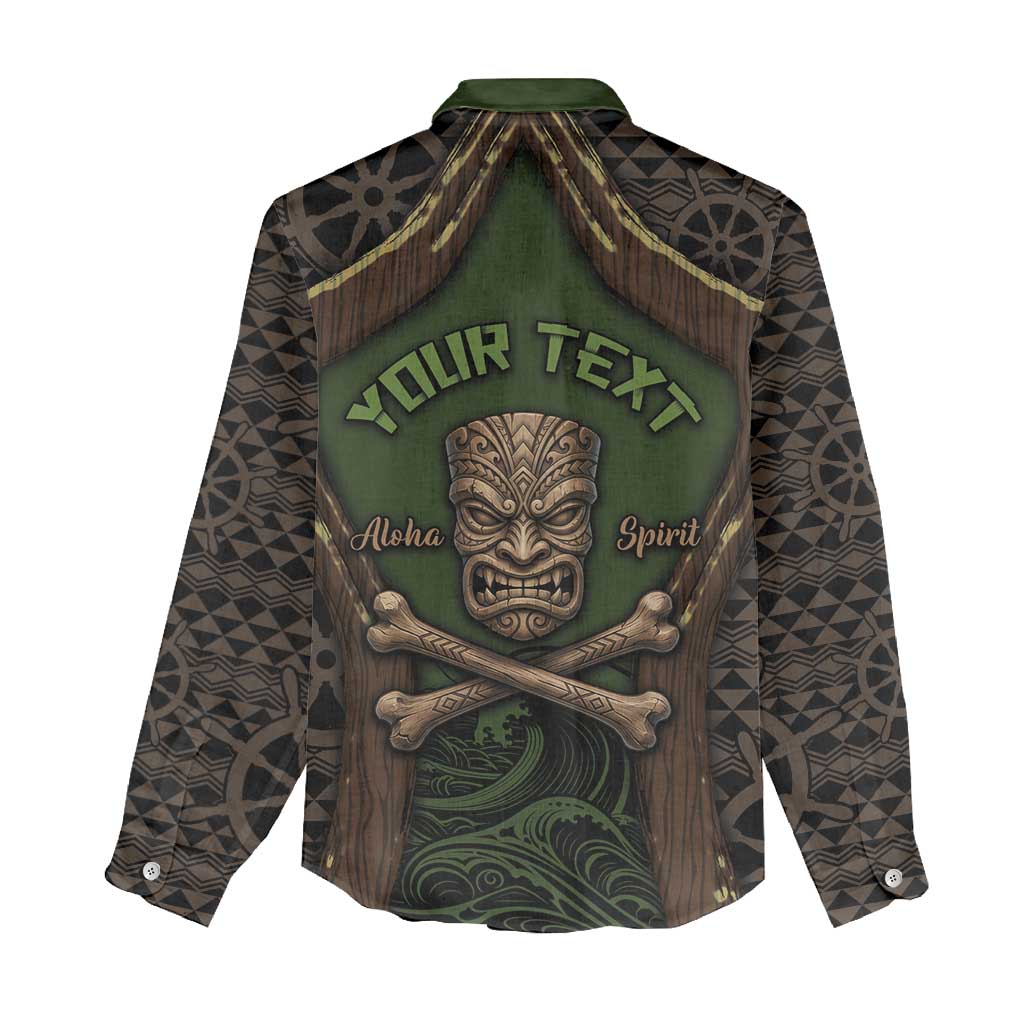 Personalised Hawaii Tiki Pirates Women Casual Shirt Kakau Pattern Polynesian Style DT05 - Polynesian Pride