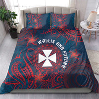 Wallis And Futuna Bedding Set Hibiscus Polynesian Tribal Pattern