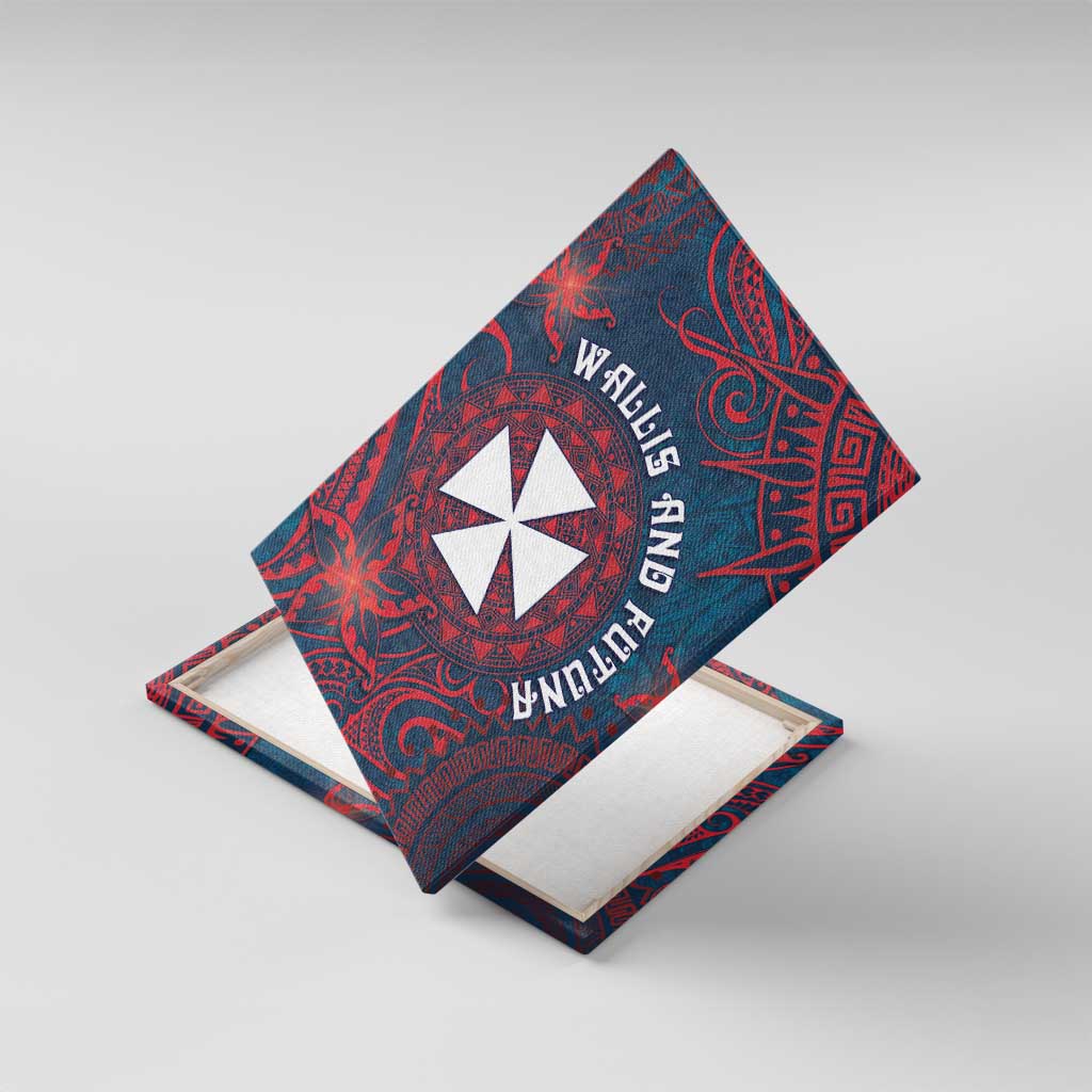 Wallis And Futuna Canvas Wall Art Hibiscus Polynesian Tribal Pattern