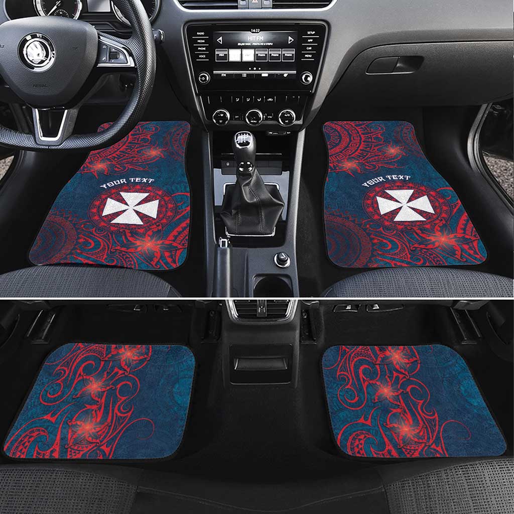 Wallis And Futuna Car Mats Hibiscus Polynesian Tribal Pattern DT05 Set 4pcs Navy - Polynesian Pride