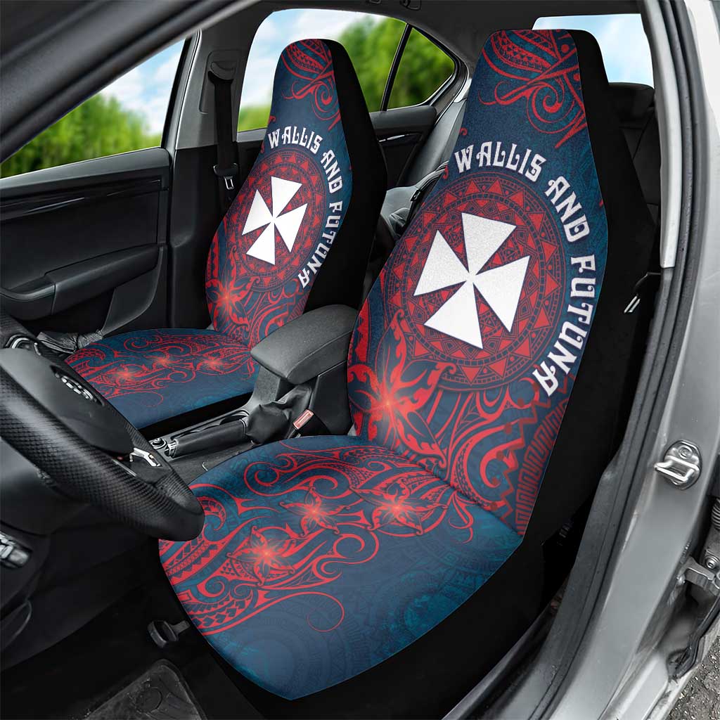Wallis And Futuna Car Seat Cover Hibiscus Polynesian Tribal Pattern