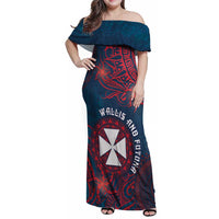 Personalised Wallis And Futuna Family Matching Off Shoulder Maxi Dress and Hawaiian Shirt Hibiscus Polynesian Tribal Pattern