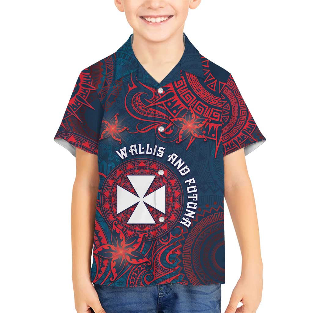 Personalised Wallis And Futuna Family Matching Off Shoulder Maxi Dress and Hawaiian Shirt Hibiscus Polynesian Tribal Pattern