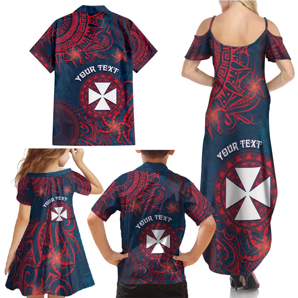 Personalised Wallis And Futuna Family Matching Summer Maxi Dress and Hawaiian Shirt Hibiscus Polynesian Tribal Pattern