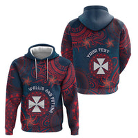 Personalised Wallis And Futuna Hoodie Hibiscus Polynesian Tribal Pattern
