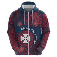 Personalised Wallis And Futuna Hoodie Hibiscus Polynesian Tribal Pattern