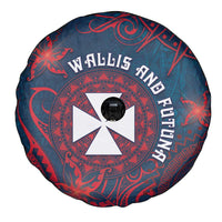 Wallis And Futuna Spare Tire Cover Hibiscus Polynesian Tribal Pattern