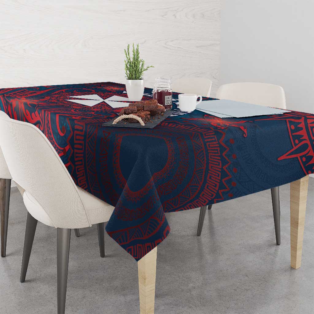 Wallis And Futuna Tablecloth Hibiscus Polynesian Tribal Pattern