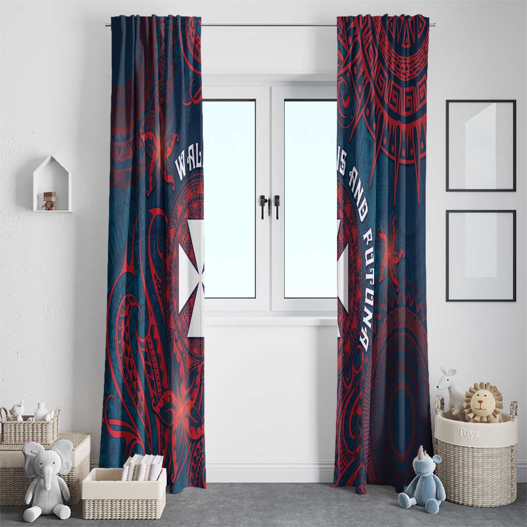 Wallis And Futuna Window Curtain Hibiscus Polynesian Tribal Pattern