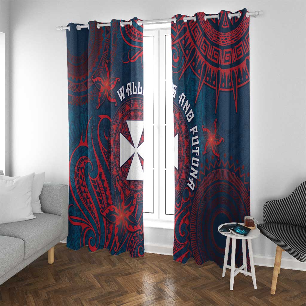 Wallis And Futuna Window Curtain Hibiscus Polynesian Tribal Pattern