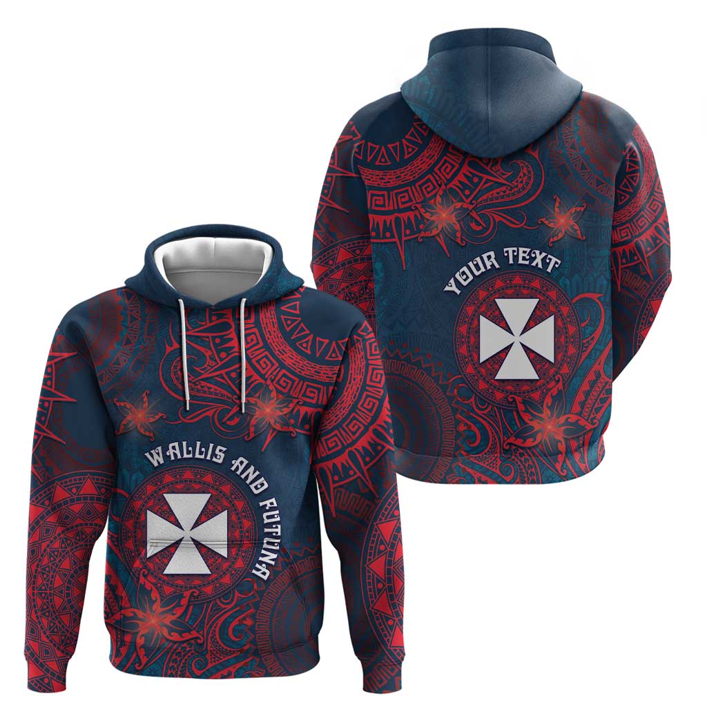 Personalised Wallis And Futuna Zip Hoodie Hibiscus Polynesian Tribal Pattern