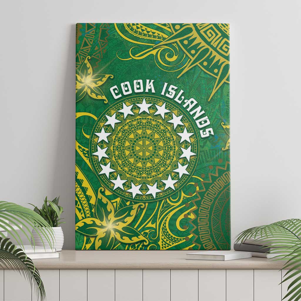 Cook Islands Canvas Wall Art Hibiscus Polynesian Tribal Pattern