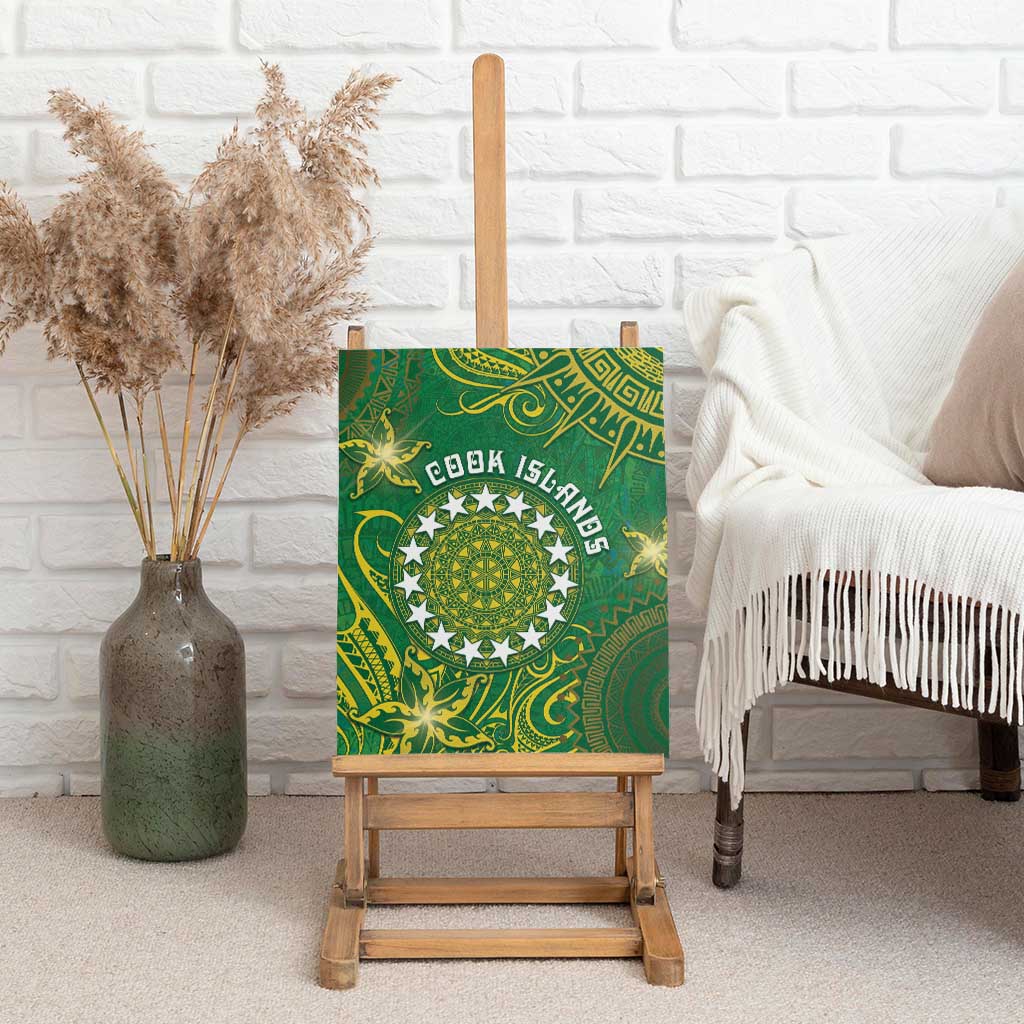 Cook Islands Canvas Wall Art Hibiscus Polynesian Tribal Pattern