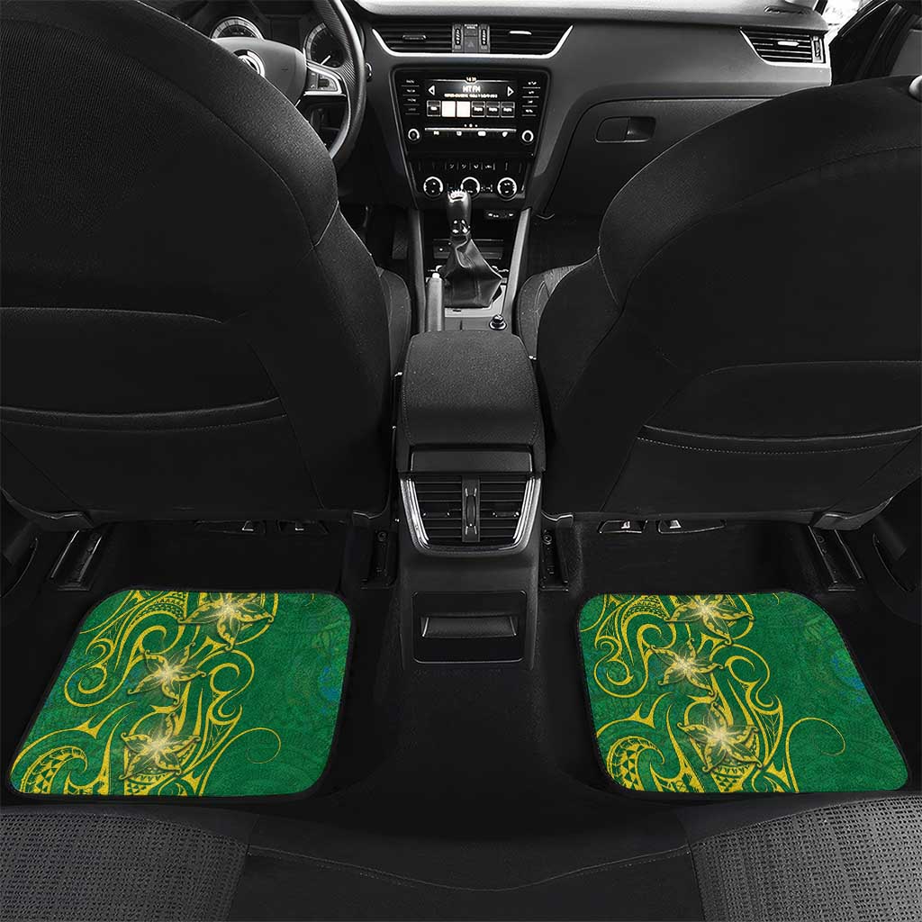 Cook Islands Car Mats Hibiscus Polynesian Tribal Pattern