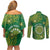 Personalised Cook Islands Couples Matching Off Shoulder Short Dress and Long Sleeve Button Shirt Hibiscus Polynesian Tribal Pattern