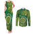 Personalised Cook Islands Couples Matching Tank Maxi Dress and Long Sleeve Button Shirt Hibiscus Polynesian Tribal Pattern