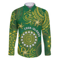 Personalised Cook Islands Family Matching Long Sleeve Bodycon Dress and Hawaiian Shirt Hibiscus Polynesian Tribal Pattern